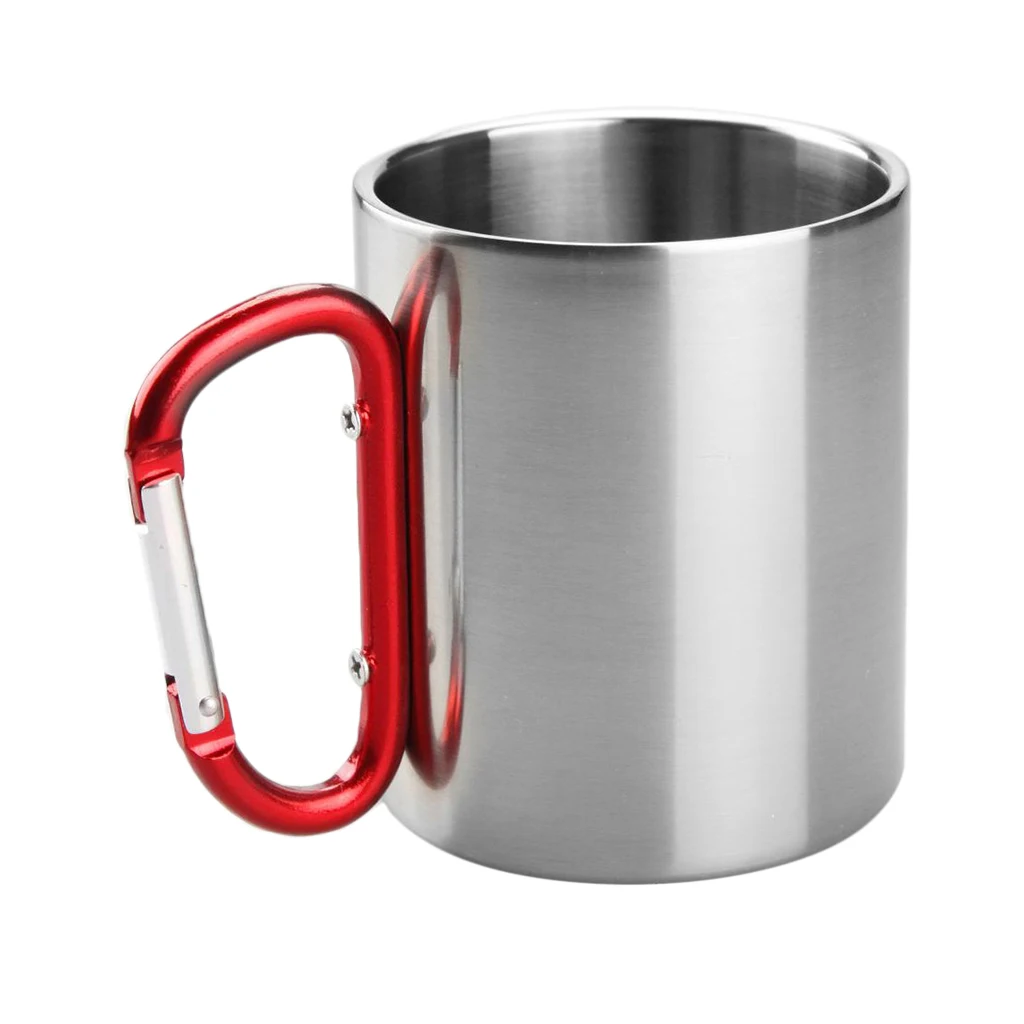 Lightweight Carabiner Mug Stainless Steel Drinking Cup for Camping Hiking Backpacking
