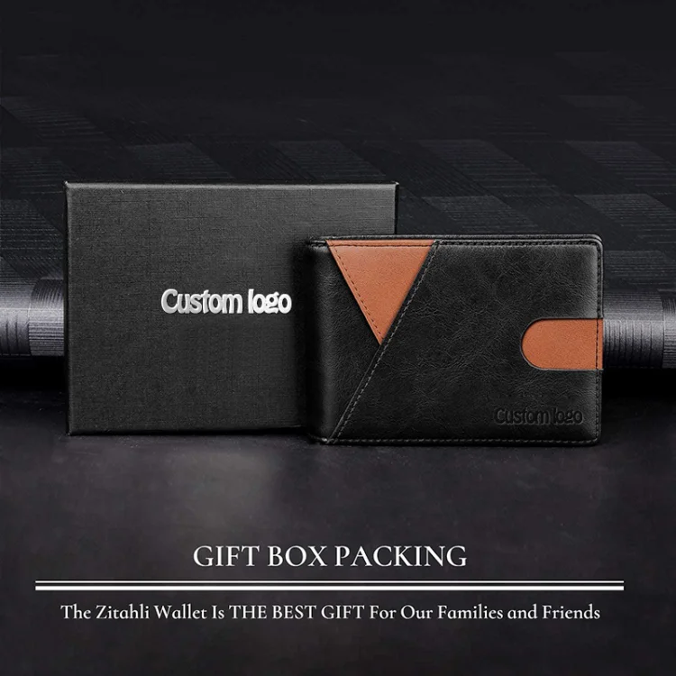 RFID мужской кожаный кредитный держатель для карт кошелек с зажимом для денег