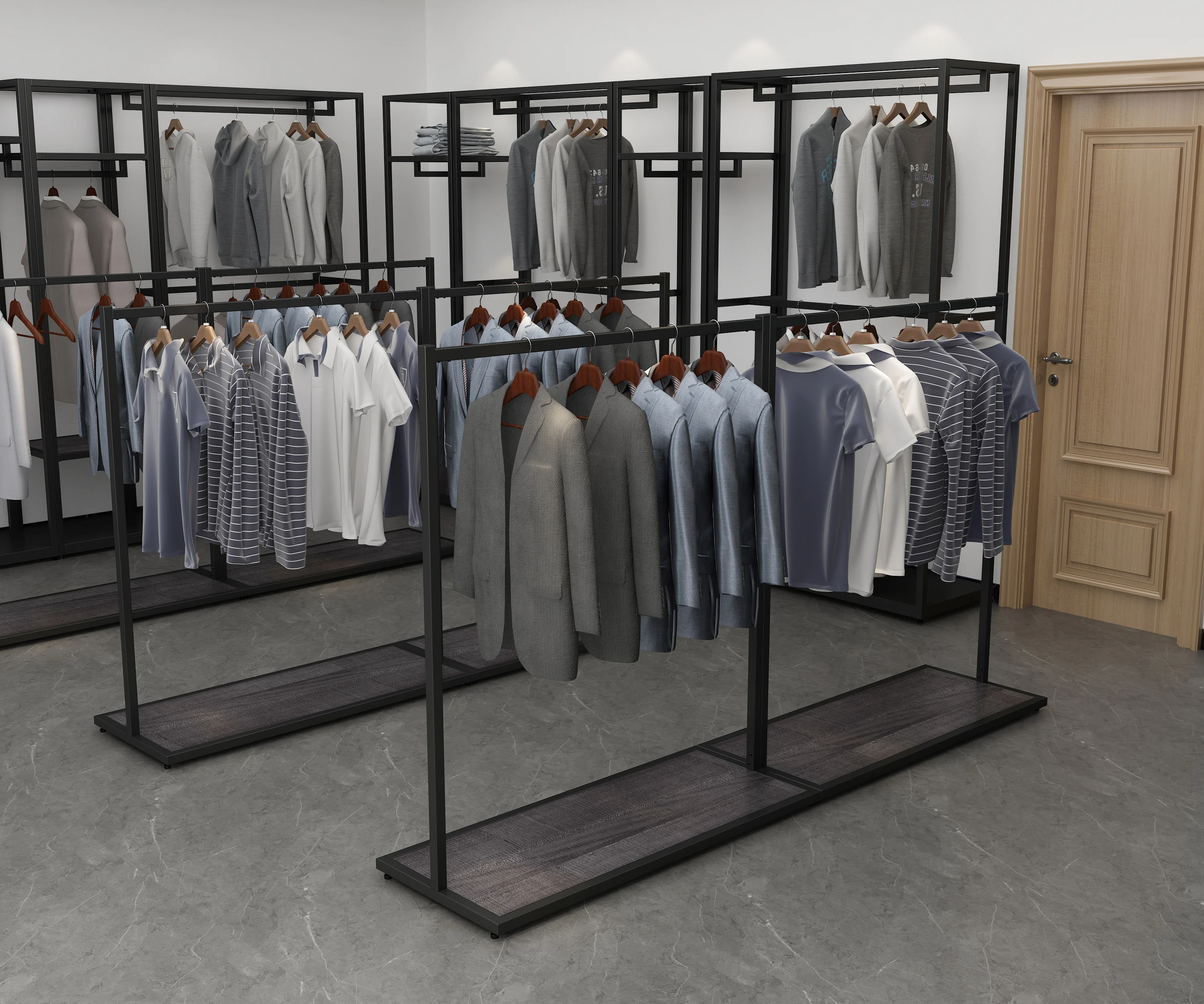 Trendy Fashion Retail Boutique Shop Furniture Custom Clothes Display Racks for Clothing Store Design