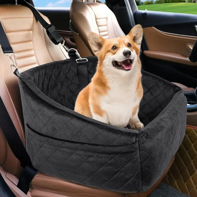 Small/Medium Sized Dog Booster Car Seat Detachable and Washable Pet Safety Seat for Front or Back Seat Pet Backseat Cover
