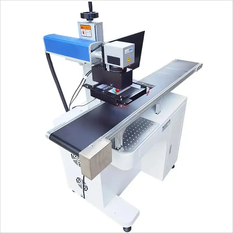 Visual Positioning Auto Focus Fiber/CO2/UV Laser Marking Machine on Assembly Production Line Conveyor Belt