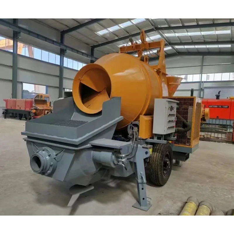 Small Fixed Concrete Pump Boom Clamps Crane Concrete Mixer With Pump Machine Trailer 40m3 Concrete Mixer Pump