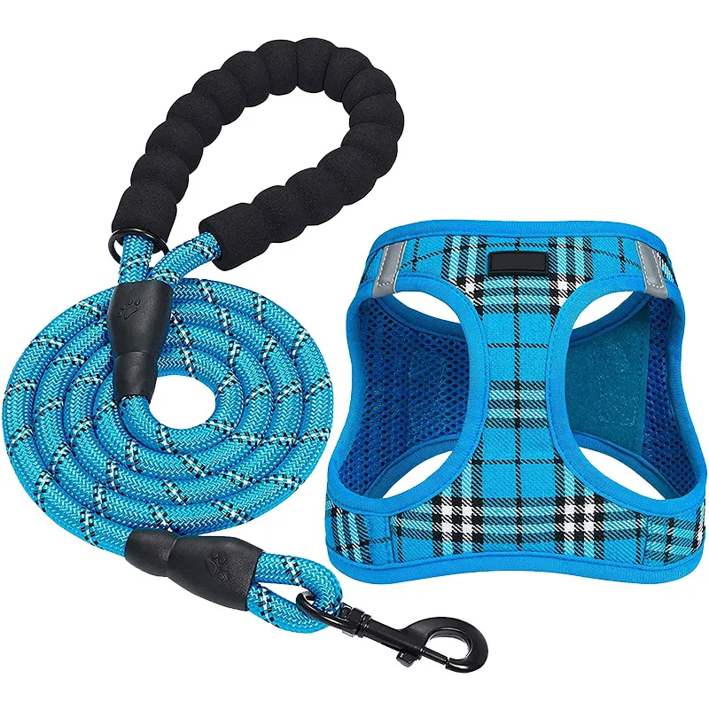 Handle Dog Leash Vest Sublimation Pet Dog Collar And Harness Set Sublimation Harness With Handle For Training Walking Running