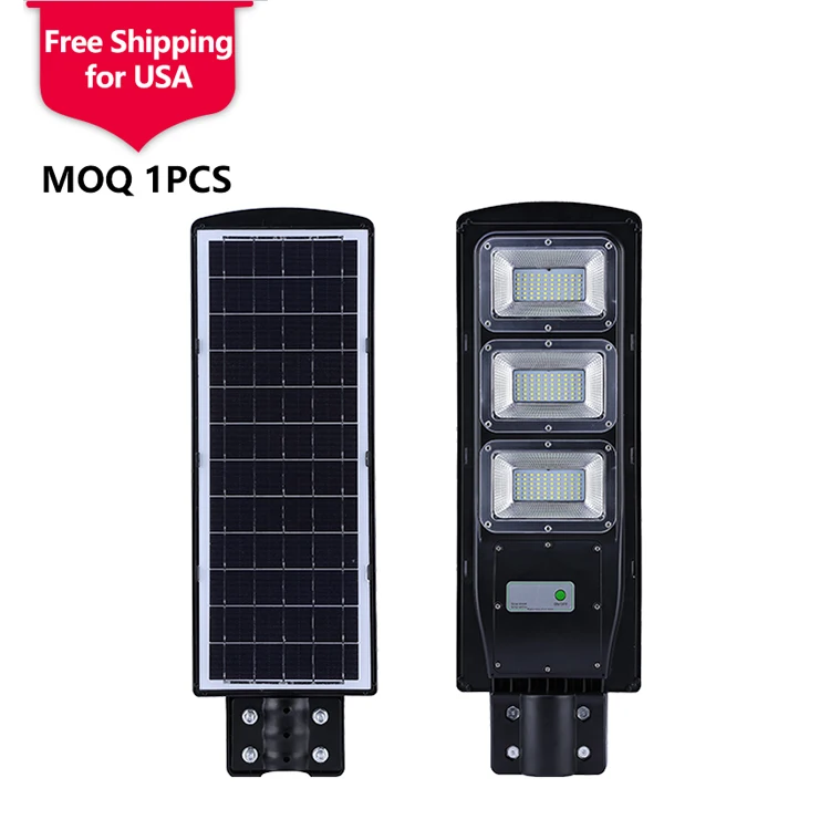 Free Shipping 20w 40 60w Ip65 Outdoor Integrated Motion Sensor All In One Solar Led Street Light