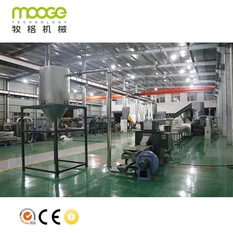 Waste Nylon Polyester Yarn Recycling Plastic Granulator Granulating Pelletizing Line Machine