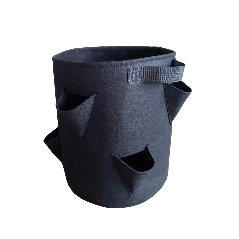 
Hot selling multi-pockets garden strawberry felt plant grow bag 