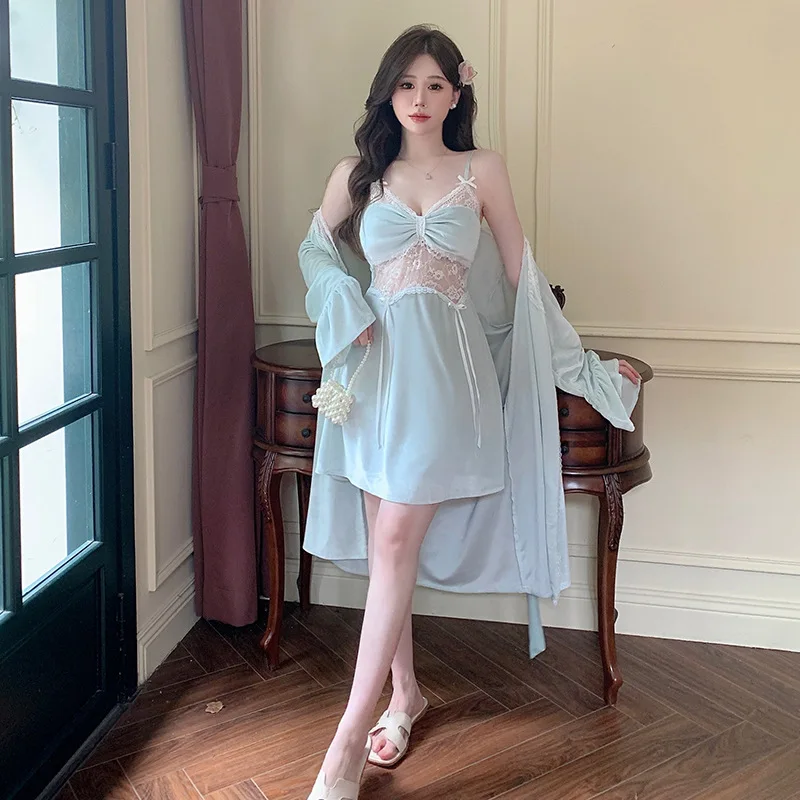 Oem Wholesale Women Sleepwear Sets Silk Pajamas Nightgown Satin Nightdress Sleepwear Sets