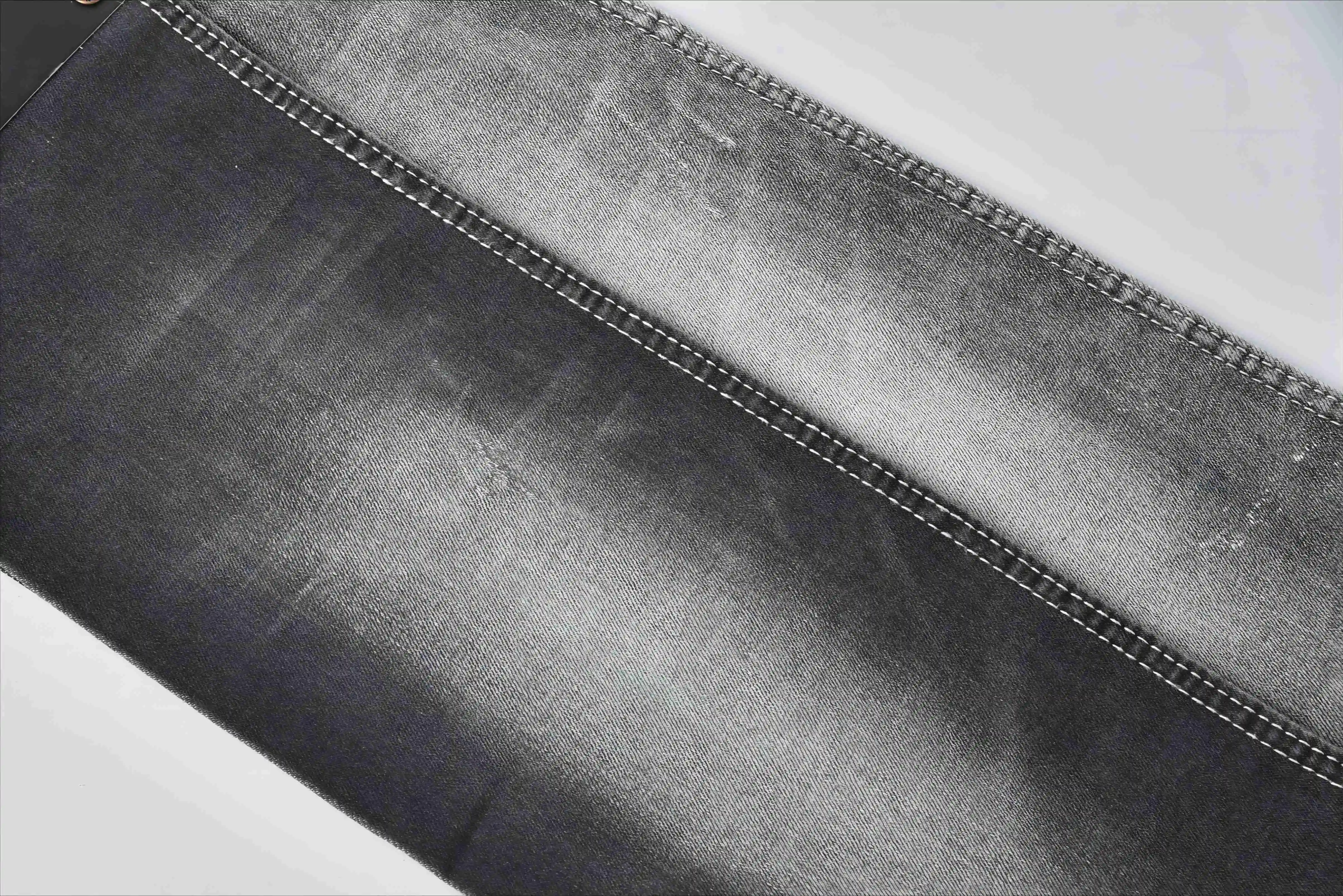 New Pakistan good ring spung OA yarn high elastic dark black lady denim jeans fabric