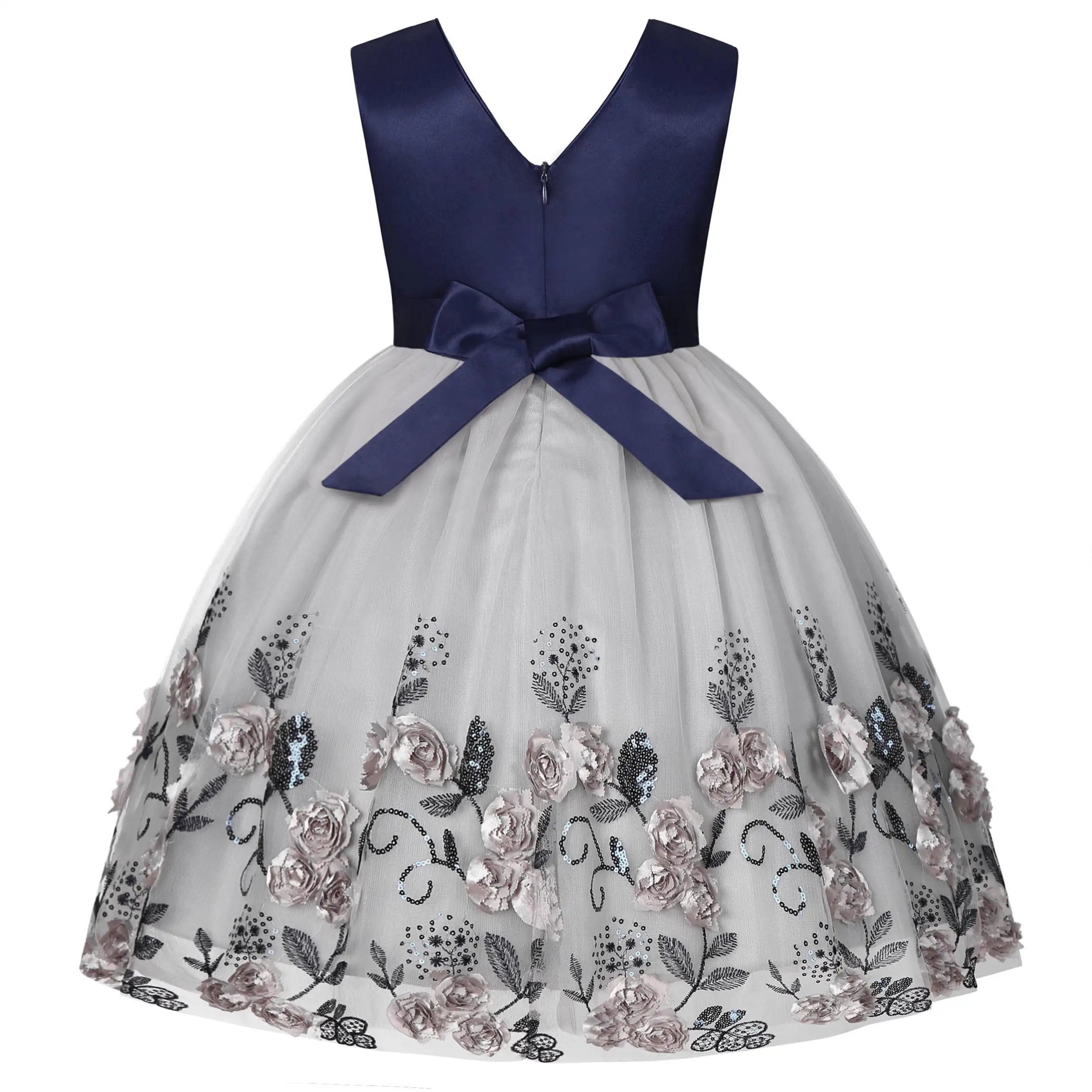 Детское праздничное платье с цветочным принтом
