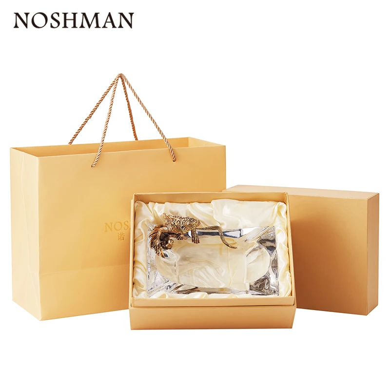 NOSHMAN Luxury household tea table decorations office table decorations crystal glass ashtray crafts gifts lizard ashtray