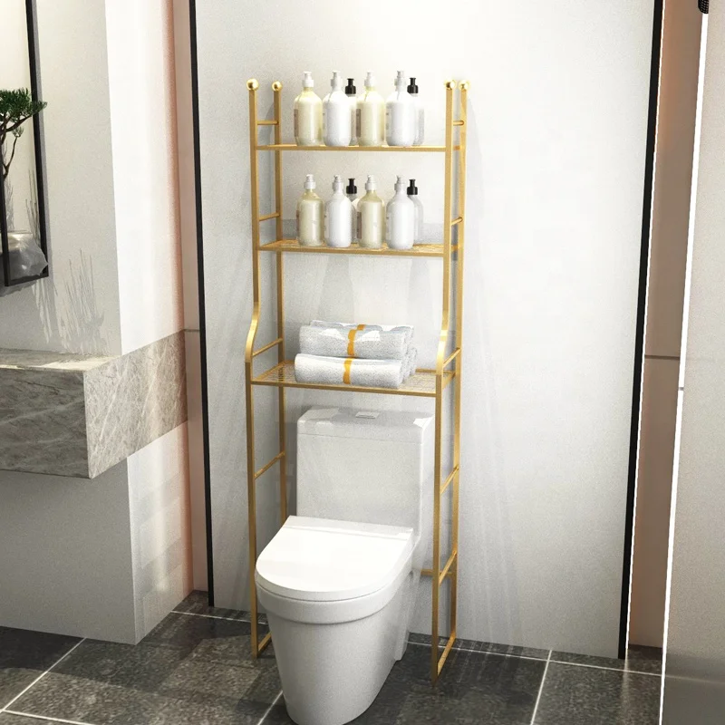 Cuarto de bano modern solid bathroom shelves washroom toilet rack Hand washing tray racks luxury washroom storage rack
