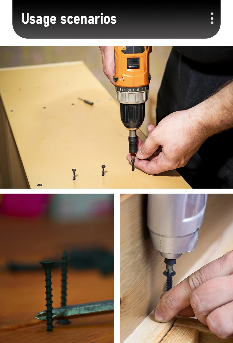 Factory Customized 20mm 40mm Carbon Steel Flat Head Self Tapping Screws Drywall Gypsum Screw Black