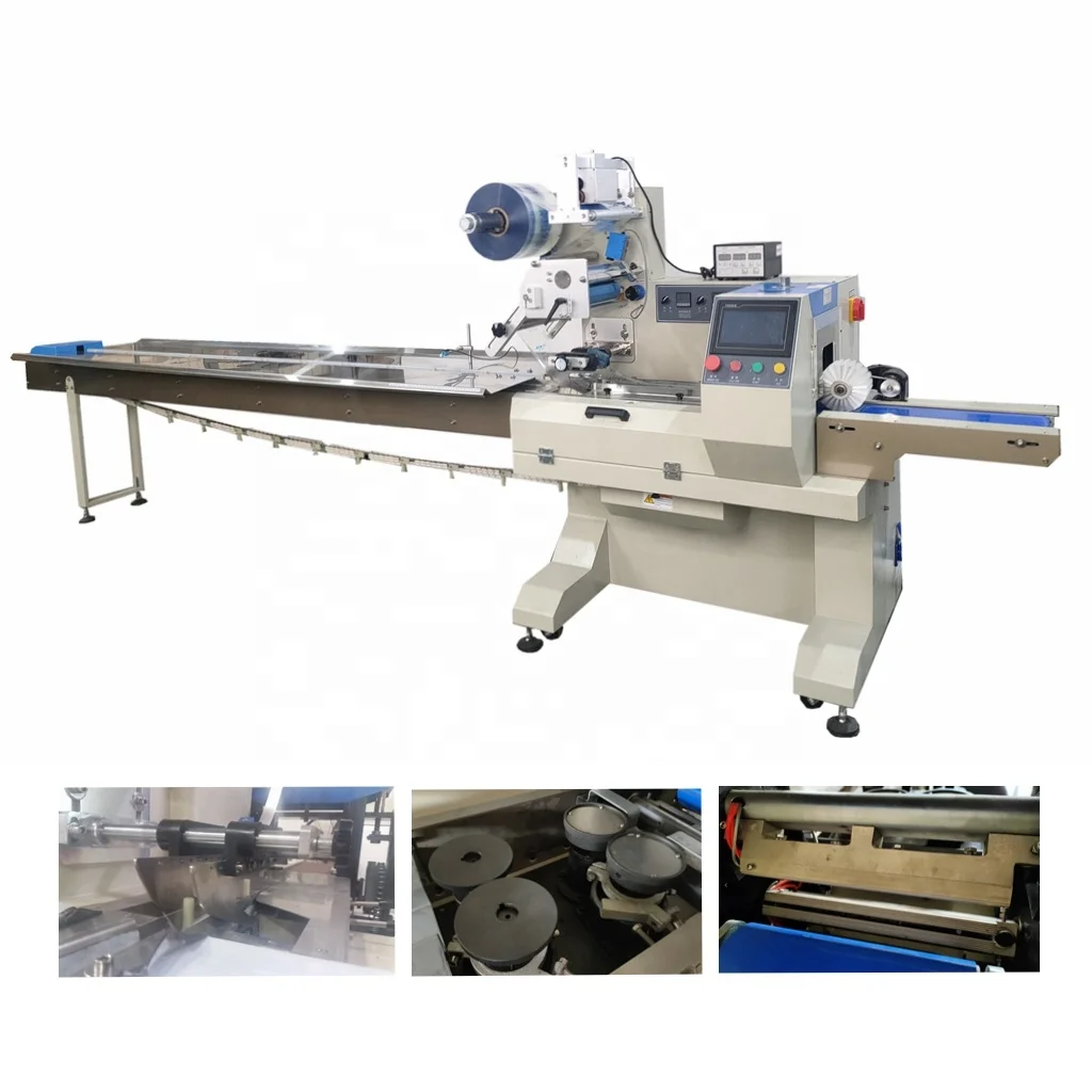 Factory Direct Sale Automatic Chocolate Bar Cookies Packaging Flow Wrapping Packing Machine