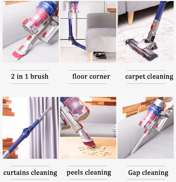 Stick Handheld Wireless Vacuum Cleaner Rechargeable with Adjustable Extension Tube