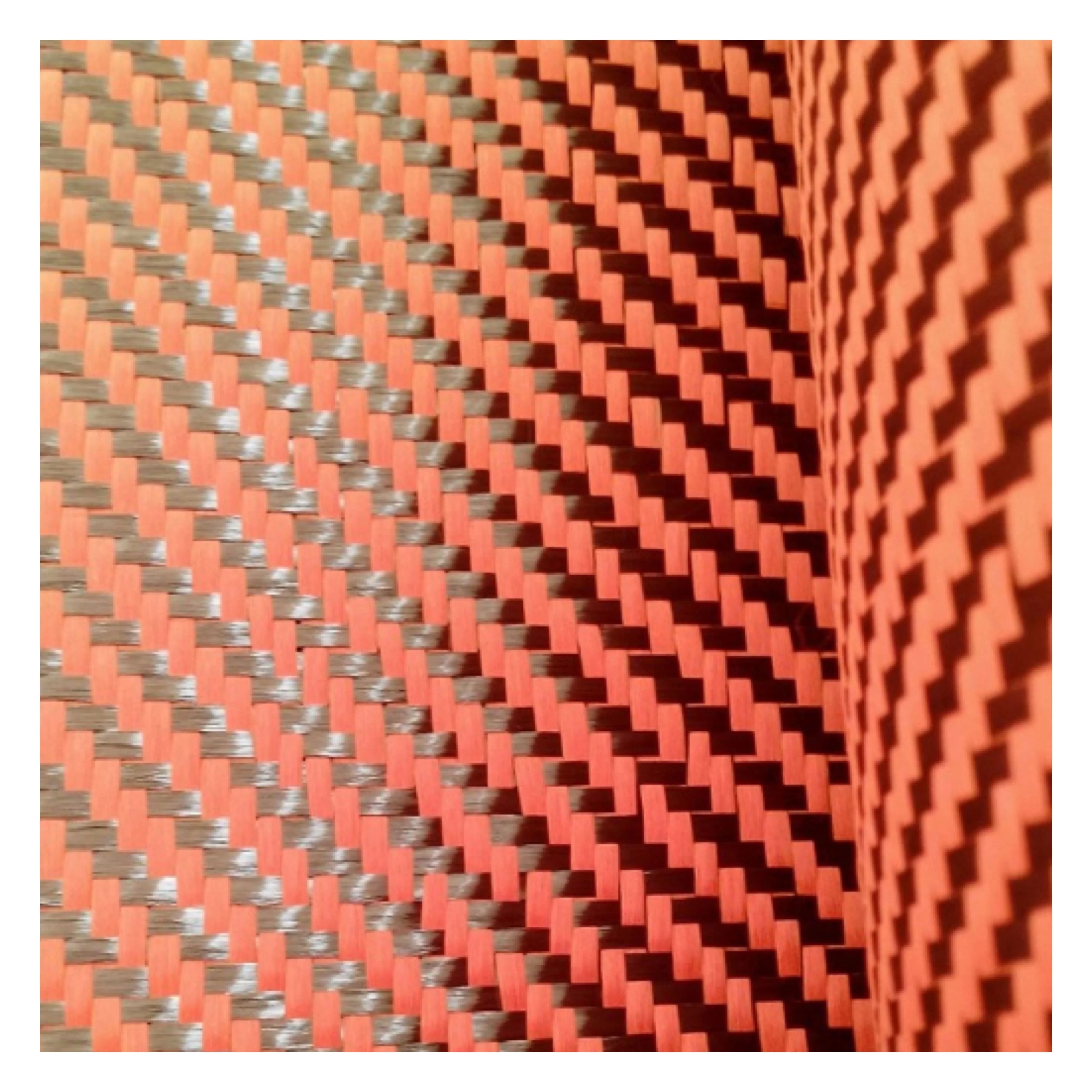 3k Twill Kevlar hybrid fabric Orange Kevlar Carbon Fiber cloth