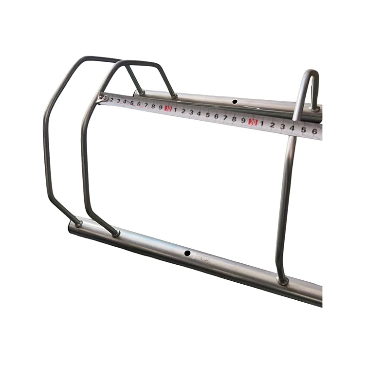 Outdoor Bike Holder Rack Metal Floor And Wall Mount Bicycle Rack Barriers Stand Sliver Bike Stand For 2 Bikes