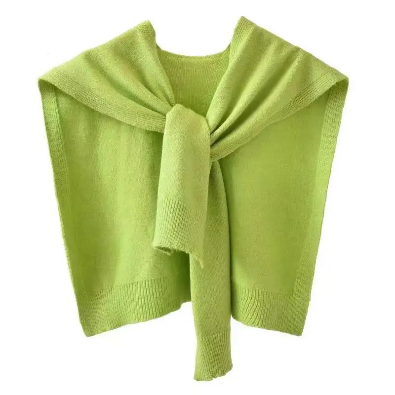 Spring and Summer Shawl Hollow Crocheted Solid Color Knitted Woolen Outwear Shawl for Women