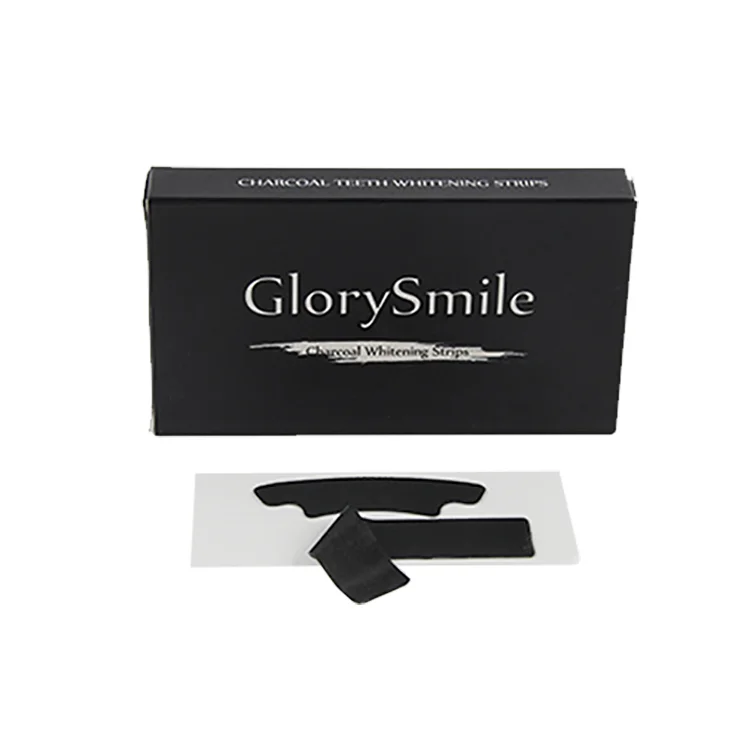 New Anti Allergy Black Teeth White Strips Activated Charcoal 3D Teeth Whitening With Custom Logo Dental Whitening Strips