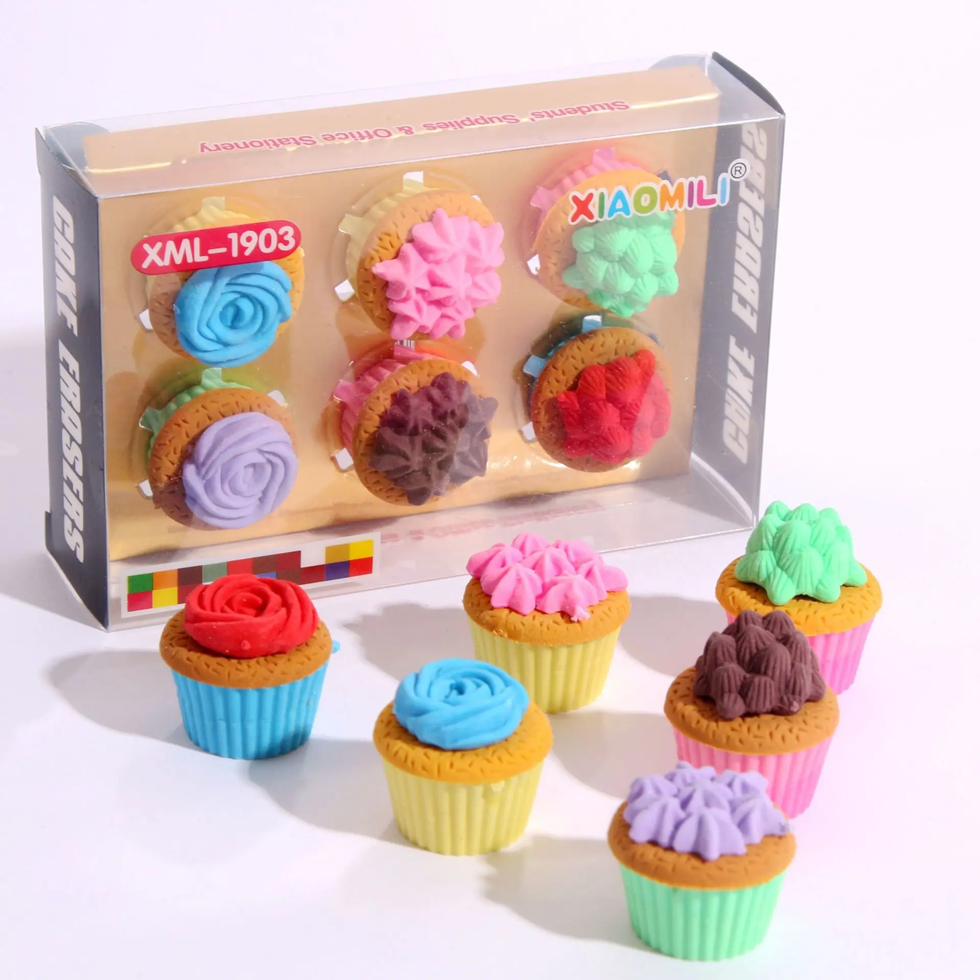 Cupcake Shape Eraser Set Mini 3D eraser gift for Kindergarten Primary School Stationery
