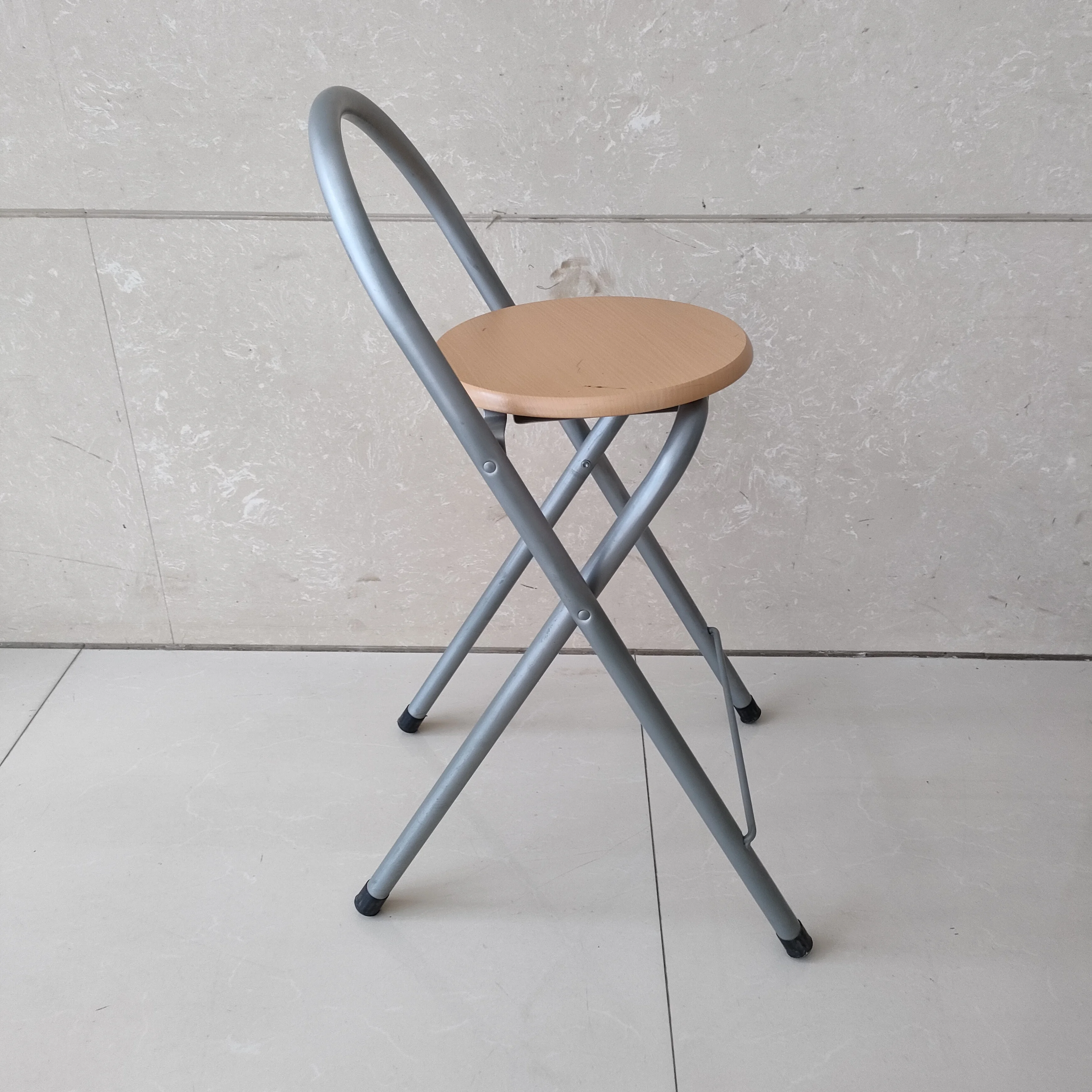 Custom MDF seat industrial for home kitchen room breakfast iron bar stool with backs Outdoor folding metal high bar chair