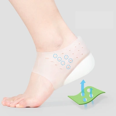 Hot Selling New style 2 in 1 Height increasing insole in sock Silicone Heel Pad
