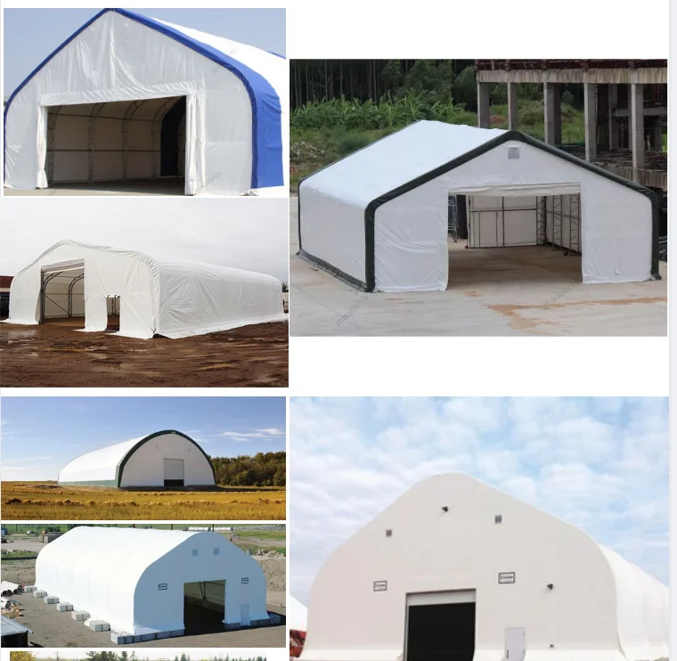Portable outdoor fabric prefabricated storage building waterproof top PVC covered garage or garage warehouse tent
