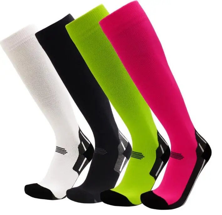 FL00-207 FELE High Quality Custom Nylon 20-30 Mmhg Women/Men Medical Graduated Performance Sports Running Compression Socks