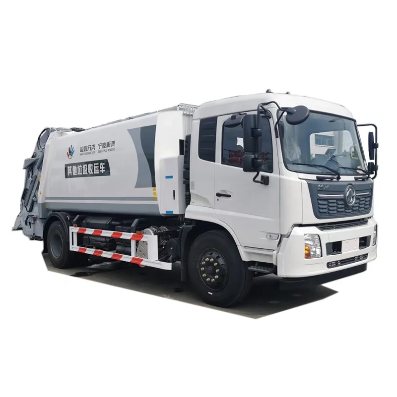 High Efficiency 12m3 Garbage Truck Compactor with a Arc-shaped Compression Chamber Box and Hopper for Sales