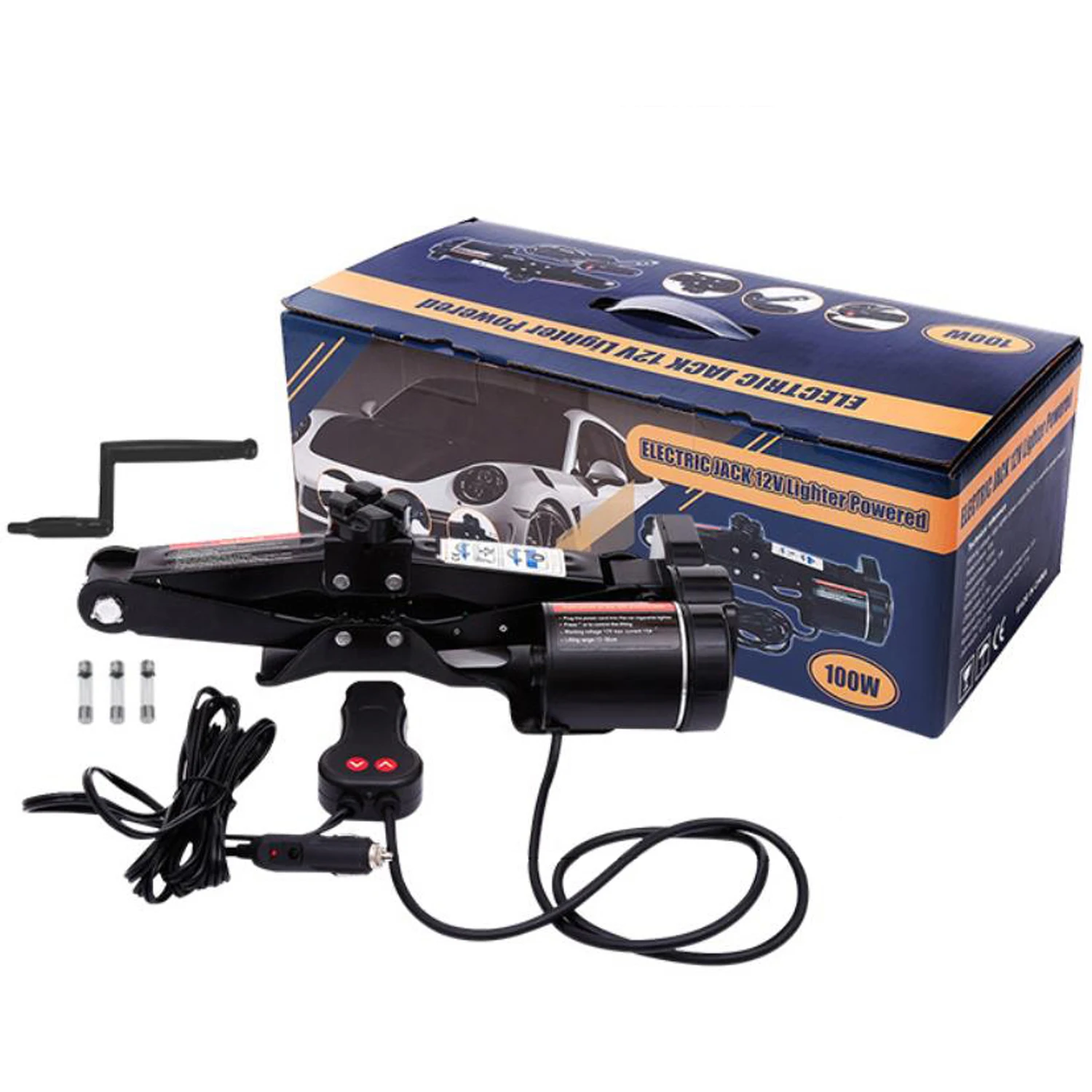 Hot Duty 2 Ton Electric Car Lifter Jack  Most Vehicles Motorcycle Quick Portable 12V Lighter Powered Car Lifter Scissor Jack