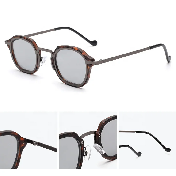 Luxury Brand Unisex Metal Sun Glasses Metal Dark Sunglasses 2023 Small Frame Round Factory Japanese Design Oem Custom Made PC
