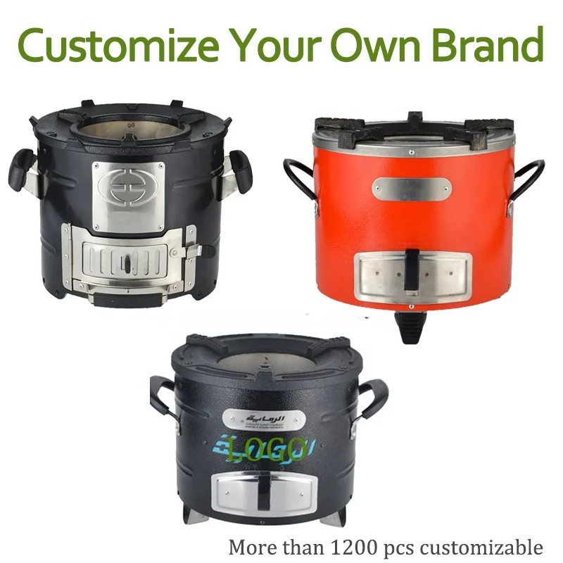 Customized Stainless Steel Home And Outdoor Camping Dual Purpose Barbecue Stove Wooden Charcoal Stove