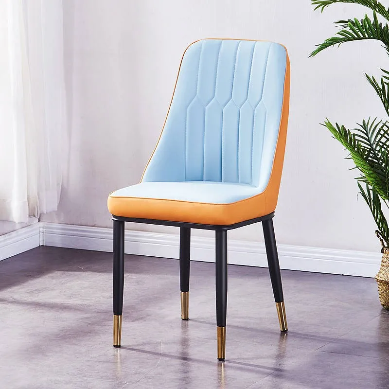 Home Living Room Restaurant Silla Pu/leather Dining Chair With Metal Leg