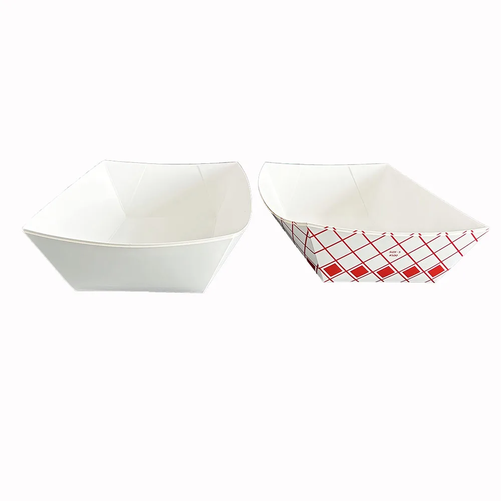 Eco Friendly Paper Hot Dog Box Boat Shape Dessert Snack Tray