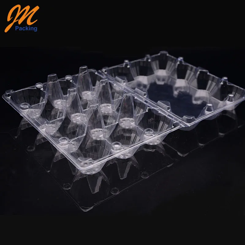 Оптовая продажа, одноразовый прозрачный пластиковый лоток для яиц из ПЭТ/ПВХ в блистере с 12 отверстиями