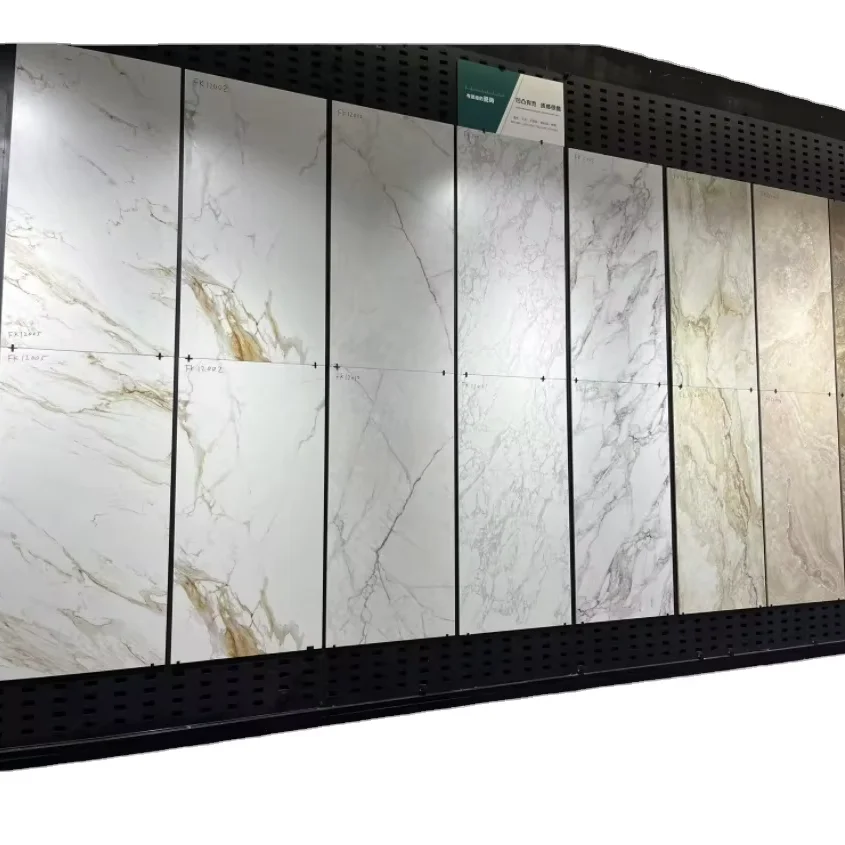 High Quality Luxury Marble Looking Anti Slip Matte Porcelain Slab Tiles 60x120/75x150 Modern Glossy Bathroom Interior Floors