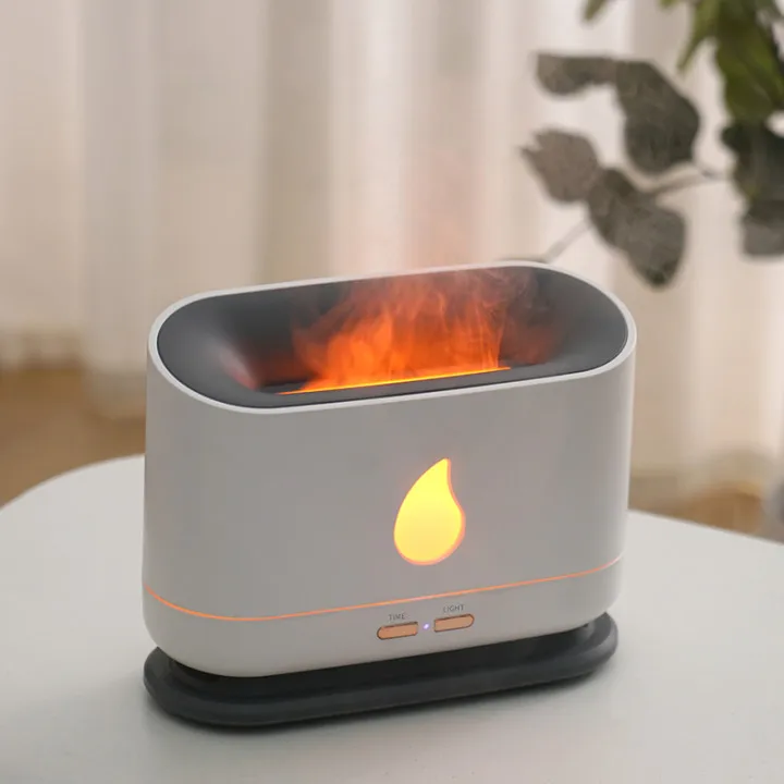 Amazon 2022 Essential Oils Scent Ultrasonic Mist Led Simulation 3D Blue Fire Flame Effect Air Humidifiers Aroma Diffusers