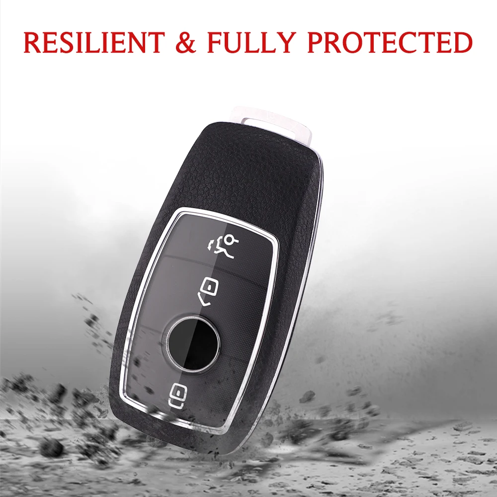 Car key case for benz key shells New E-Series S/C-class leather Smart remote key protection cover