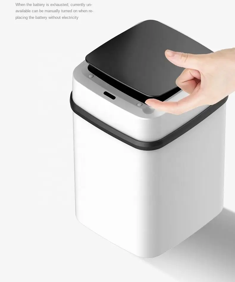 Smart Garbage Can 13L/15L Large Capacity Auto Sensing Smart Trash Can With Knee Touch