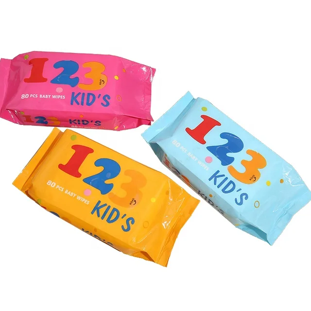 Factory Custom 80 Sheets/ Pouch Dry Bio Spunlace Nonwoven Baby Accessories Wipe With Coconut