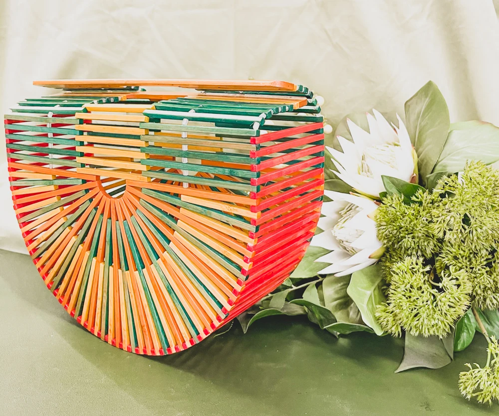 
Amazon top seller 2021 Eco friendly for Women Bamboo Handbag Handmade Large Tote Bag 