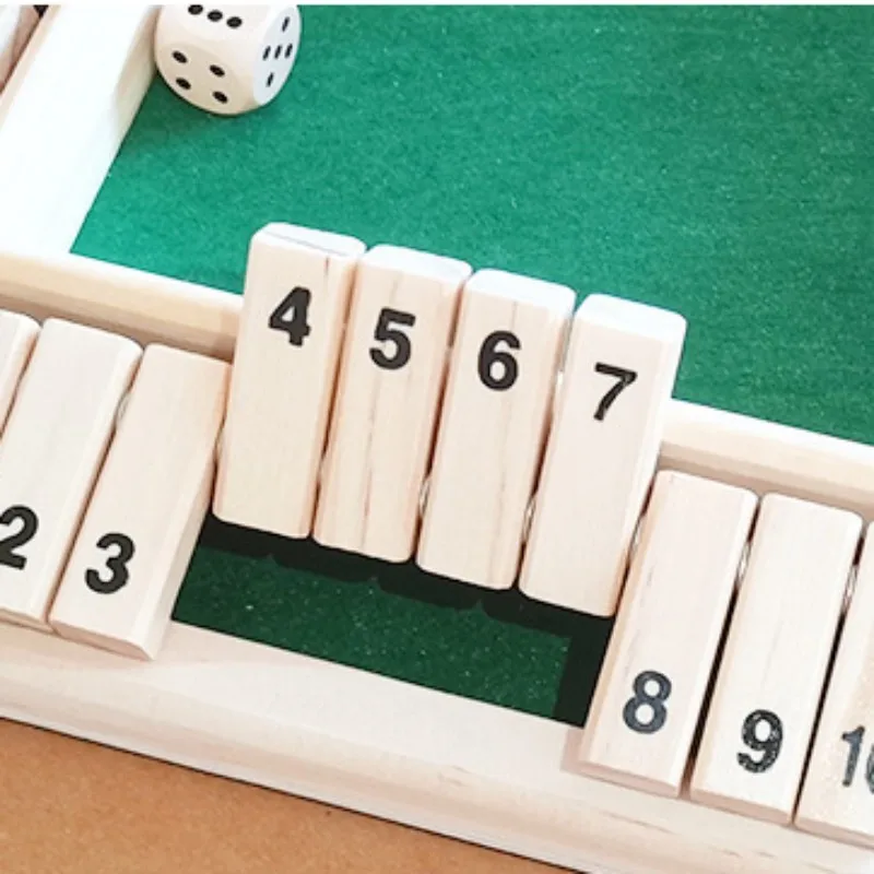 kids nathematics training gift 2-4 players mini dice up wager game adult mystic shut the box large wooden board games