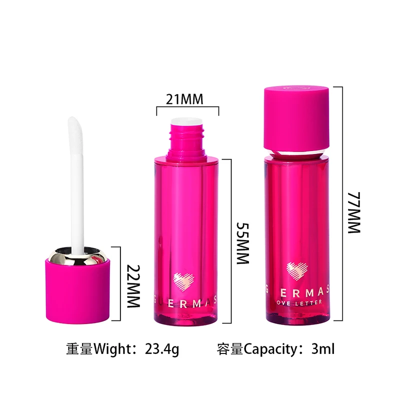 2345ml Red square Lipgloss Tubes Private Label Lip Balm Oil Gloss Empty Plastic Packaging Lipstick Custom logo Container