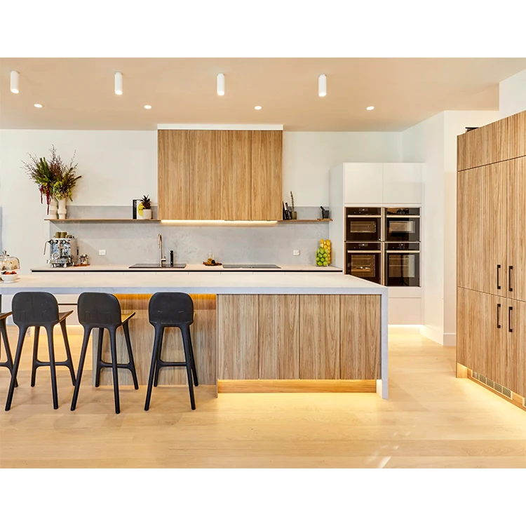 Foshan factory home dining room plywood cabinets furniture design modern melamine veneer mdf wood modular kitchen cabinet