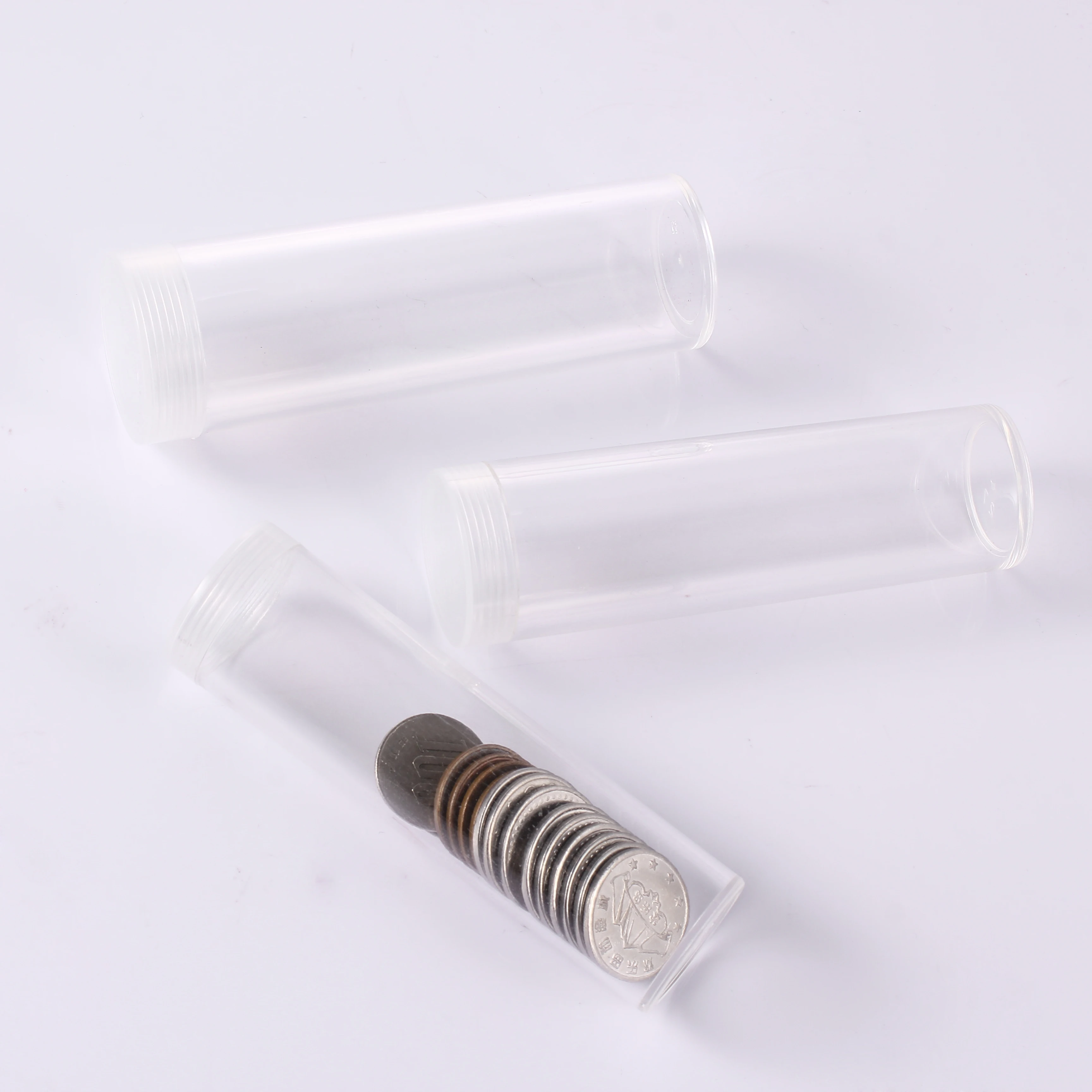 Hot selling plastic coin case holder clear tube for coin 32MM