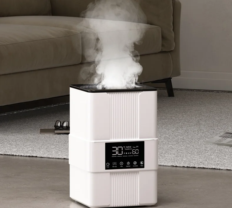 Smart Simulated Flame Air Humidifier Touch And Remote Control Air Humidifier With Timer Setting