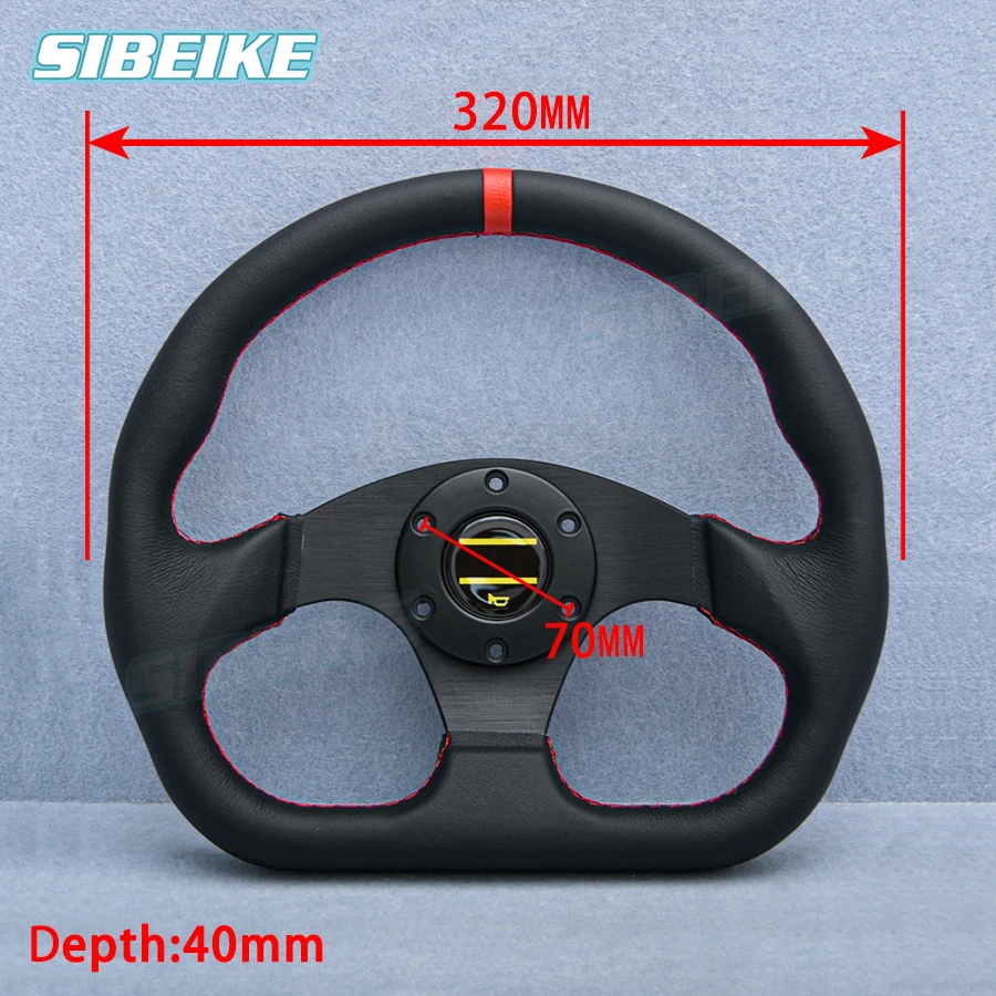 JDM Универсальный D-образный 13 дюймов кожаный руль плоская тарелка Sim гоночный Игровой