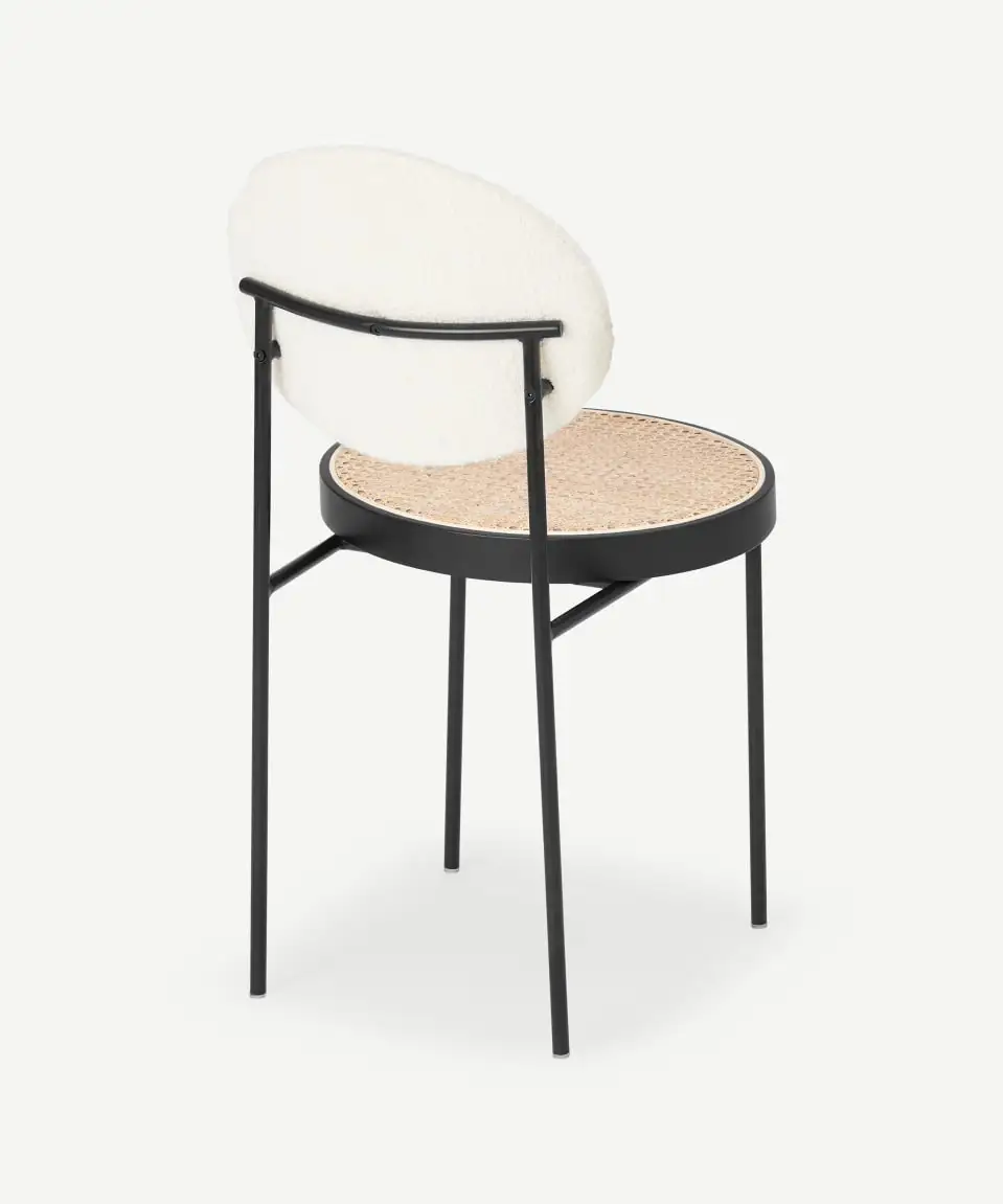 Best Selling Nordic Modern Pierre Jeanneret Black Brown Natural Wood Cane Wicker Rattan Back Office Dining Arm Chair