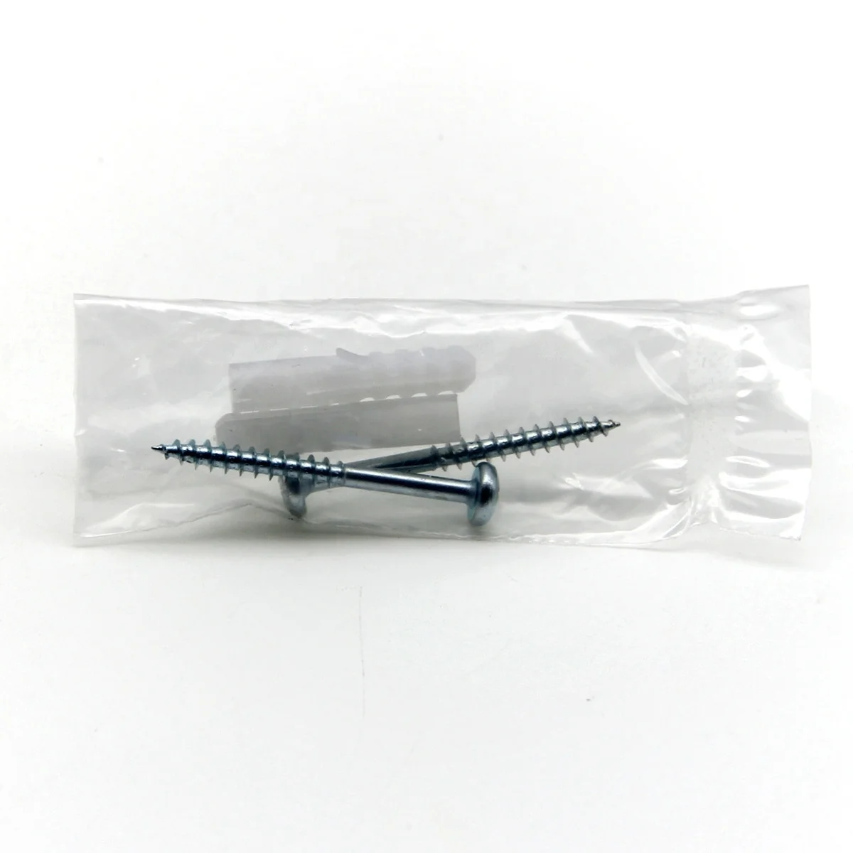 steel zinc plated pan head chipboard screw and plastic plug bag