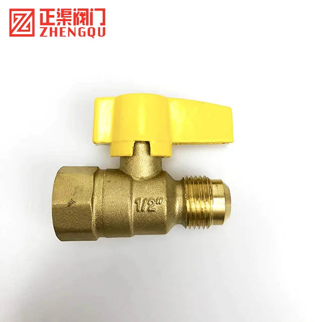yellow handle small Valve  Hose Barb Brass Water Oil Air Gas Fuel