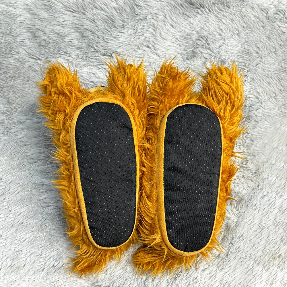 2024 Ned Indoor Highland Cow Plush Slippers Toy Animal Slippers Brown Custom Design Indoor Shoes